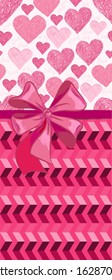 pink greeting card with bow