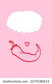 Valentine’s Pink Greeting Card with Chilli Pepper