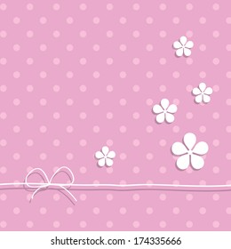 pink greeting card with flowers
