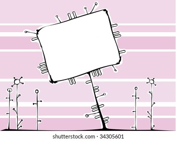 Pink greeting card with free space for your text