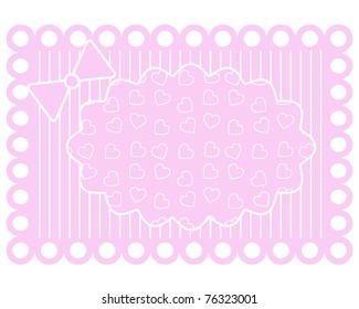 Pink greeting card. Vector Illustration EPS8