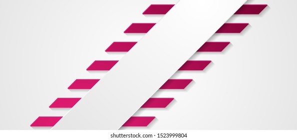 Pink and grey abstract technology geometric banner design. Corporate vector background