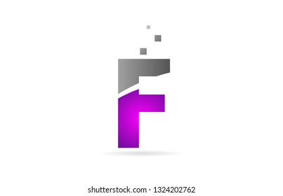 pink grey alphabet letter F logo design suitable for a company or business