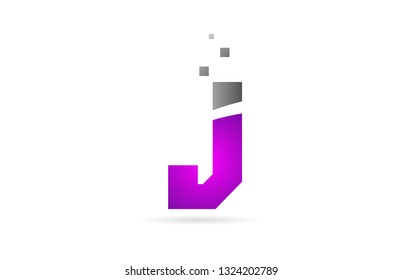 pink grey alphabet letter J logo design suitable for a company or business