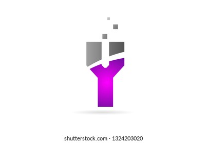 pink grey alphabet letter Y logo design suitable for a company or business