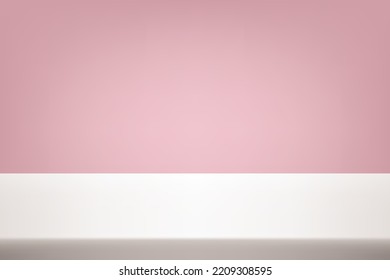 Pink Grey background. Space for displaying products. Empty room with spotlight effect. Room in the 3d. Vector illustration.