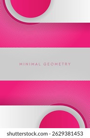 Pink e cinza plano mínimo geométrico abstrato flyer design. Vetor conceito fundo moderno