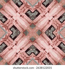 Pink Grey Heart Vector Pattern