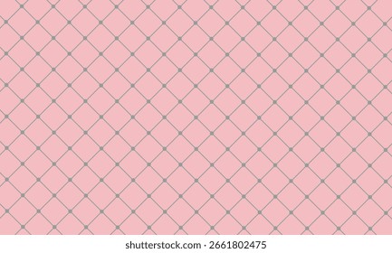 Pink and Grey Line seamless pattern. Square background. Repeated criss cross pattern. Check lines design for prints. Geometric tile. Vector illustration