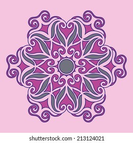 pink and grey round symmetry pattern