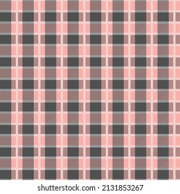 Pink and grey Scotland textile seamless pattern. Fabric texture check tartan plaid. Abstract geometric background for cloth, card, fabric. Monochrome graphic repeating design. Modern squared ornament