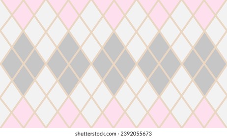 Pink and grey seamless geometric pattern argyle background