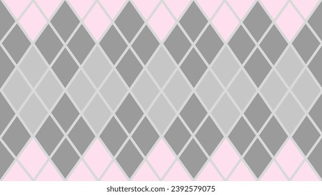 rosafarbene und graue, nahtlose geometrische Muster auf grauem Hintergrund