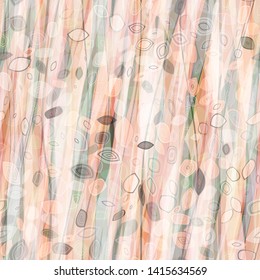Pink and grey seamless texture. Stripes and stylized leaves. Abstract vector background for web page, banners backdrop, fabric, home decor, wrapping