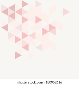 Pink, grey and violet triangle modern vector background. Geometric mosaic document template. Hipster flat surface design with aztec chevron zigzag print. Pastel colorful card with space for text.