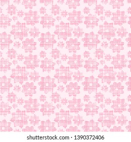 Pink Grid Flower Seamless Pattern Background