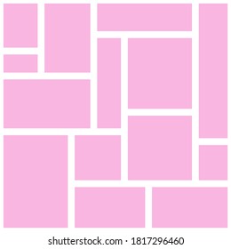 pink Grid pattern isolated on white background.