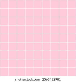 Pink grid seamless pattern. Minimalist square design with a modern aesthetic. Perfect Valentine’s day background for love-themed creative projects.