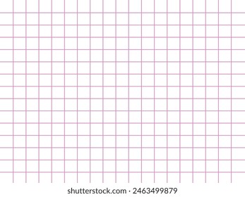 cuadrado cuadrado de la cuadrícula rosa línea de gráfico página completa sobre fondo de papel blanco 
