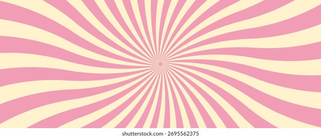 Fundo de padrão de espiral rosa groovy com y2k retro starburst e sunburst psicodélico. Papel de parede estético Vintage anos 70. Padrão groovy rosa lúdico e funky com espirais hippie retro.