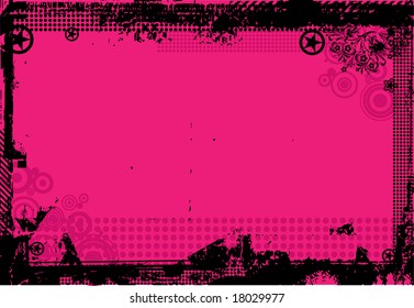 Pink grunge background (vector)