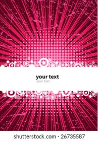 Pink Grunge Banner with circles so you can add your own images (vector)