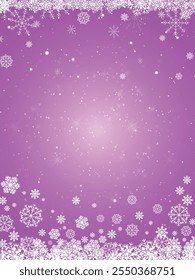 Pink grunge Christmas background, Christmas wishes background, Winter Snowfall Christmas background, Flying snow flakes and stars on winter Pink background. snowflake template. Vector illustration.