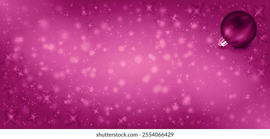 Pink grunge Christmas background, Christmas wishes background, Winter Snowfall Christmas background, Flying snow flakes and stars on winter Pink background. snowflake template. Vector illustration.