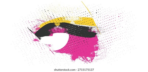Textura de semitono Grunge rosa abstracto, textura de puntos, fondo de colores de semitono grunge Abstractas. Trazos de pincel ásperos con textura de spray rosa, textura de trazo de pincel de Vector. eps