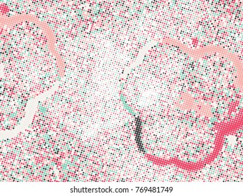 Pink grunge texture. Abstract halftone background. Vector pattern.