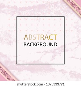 Pink Grunge vector background for wedding, cosmetic, 8 march, parfume shops. Glitter pink corners and black thin square