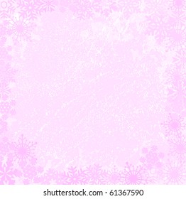 Pink grunge xmas background vector