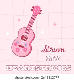 Pink guitar art with love quote
