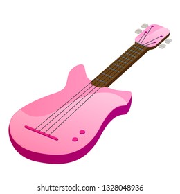 Pink guitar vector illustration