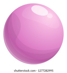 Pink gum ball icon. Cartoon of pink gum ball vector icon for web design isolated on white background