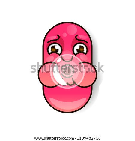 Pink gum with bubble