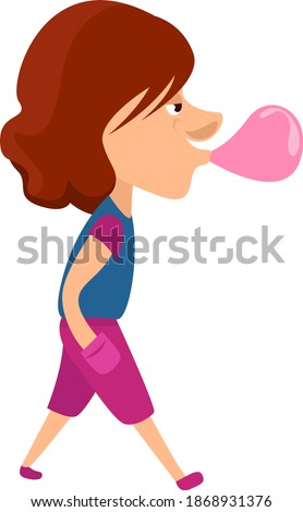 Pink gum, illustration, vector on white background.