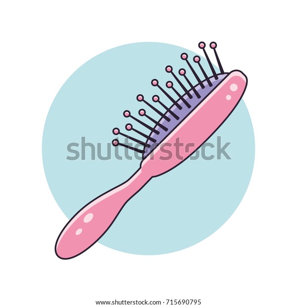 Pink Hair Brush Comb Icon Stock Vector (Royalty Free) 715690795