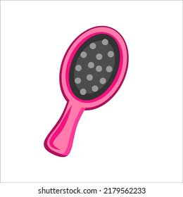 Pink Hair Brush On White Background