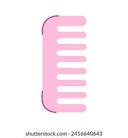 Pink hair comb. Vector illustration.