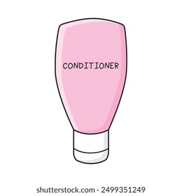 Pink hair conditioner bottle isolated vector illustration