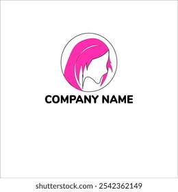 Logotipo de mujer de cabello rosa
 Logo que presenta un círculo rosa con un dibujo de línea negra de la cara de una mujer con el cabello suelto.