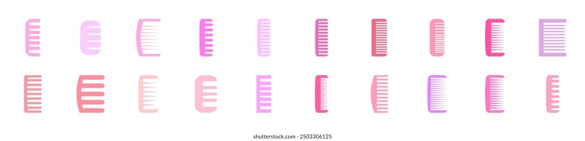 Pink Hairbrush Colorful Flat Illustrations for infographics, books, banners and other designs