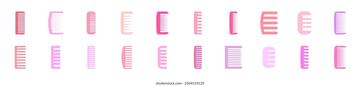 Pink Hairbrush Colorful Illustrations in Flat Style. Suitable for infographics, books, banners and other designs