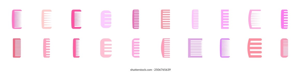 Pink Hairbrush Flat Illustrations. Suitable for infographics, books, banners and other designs