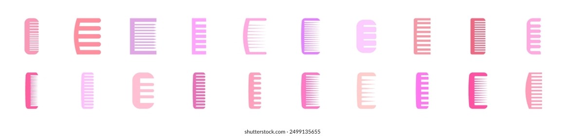 Pink Hairbrush Flat Isolated Icons. Suitable for infographics, books, banners and other designs