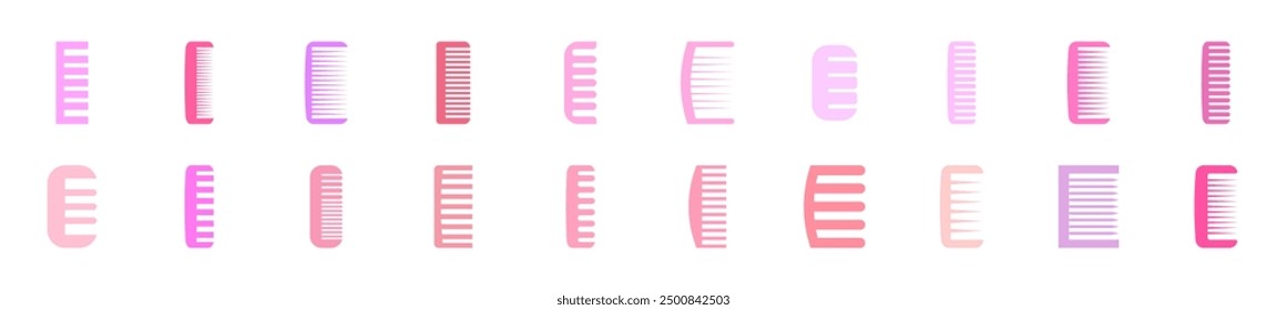 Pink Hairbrush Isolated Flat Illustrations. Suitable for infographics, books, banners and other designs