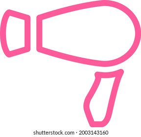 Pink hairdryer, illustration, vector on a white background.