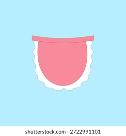 Pink half apron vector illustration for cooking and baking
