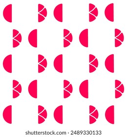 Pink Half Circles Repeating Design Pattern.  Can be used as fabric Pattern, cushion pattern, wallpaper,  decorative element etc.